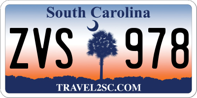 SC license plate ZVS978