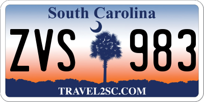SC license plate ZVS983