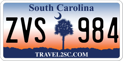 SC license plate ZVS984