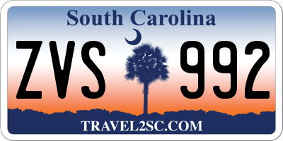 SC license plate ZVS992
