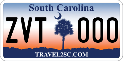 SC license plate ZVT000