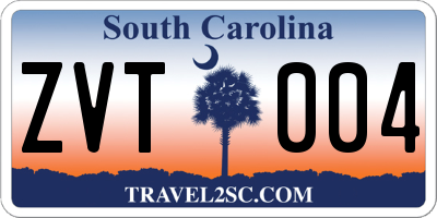 SC license plate ZVT004