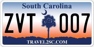 SC license plate ZVT007