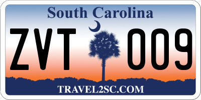 SC license plate ZVT009