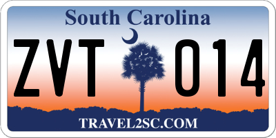 SC license plate ZVT014