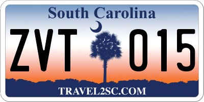 SC license plate ZVT015