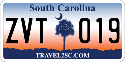 SC license plate ZVT019
