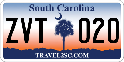 SC license plate ZVT020