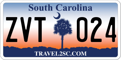 SC license plate ZVT024