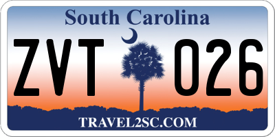SC license plate ZVT026