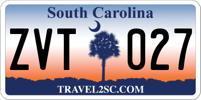 SC license plate ZVT027