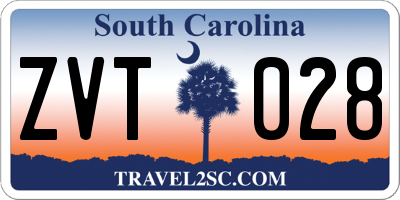 SC license plate ZVT028