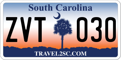 SC license plate ZVT030
