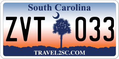 SC license plate ZVT033