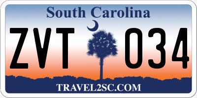 SC license plate ZVT034
