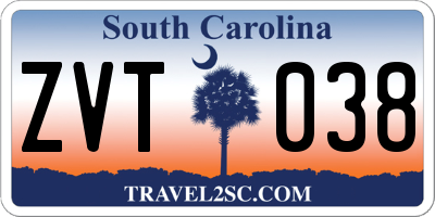 SC license plate ZVT038