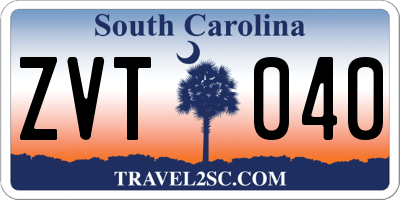 SC license plate ZVT040