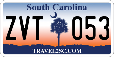 SC license plate ZVT053