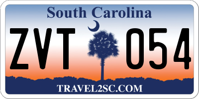 SC license plate ZVT054