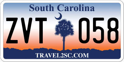 SC license plate ZVT058