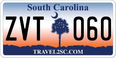 SC license plate ZVT060