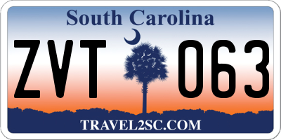 SC license plate ZVT063