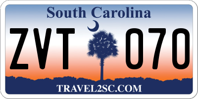 SC license plate ZVT070