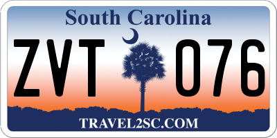 SC license plate ZVT076