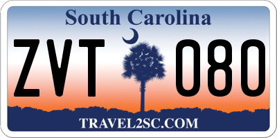 SC license plate ZVT080