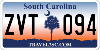 SC license plate ZVT094