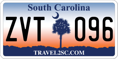 SC license plate ZVT096