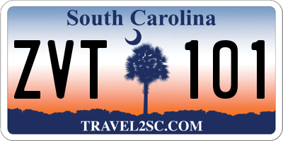 SC license plate ZVT101