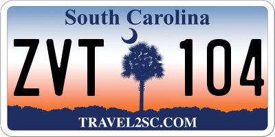 SC license plate ZVT104