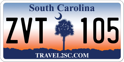 SC license plate ZVT105