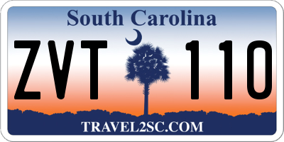 SC license plate ZVT110