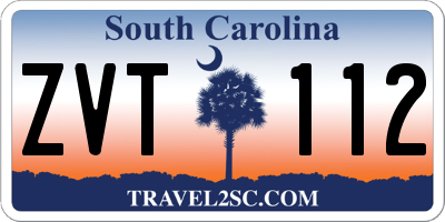 SC license plate ZVT112
