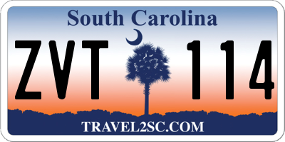 SC license plate ZVT114