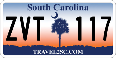 SC license plate ZVT117