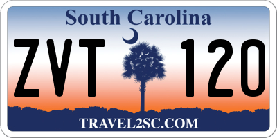SC license plate ZVT120