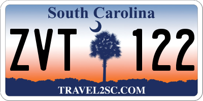 SC license plate ZVT122