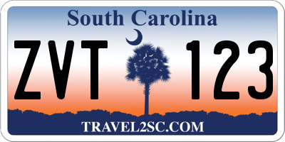 SC license plate ZVT123