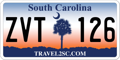 SC license plate ZVT126