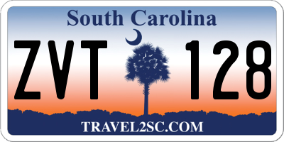 SC license plate ZVT128