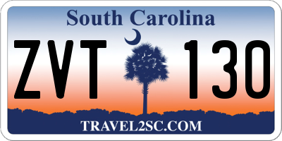 SC license plate ZVT130