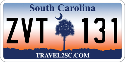SC license plate ZVT131