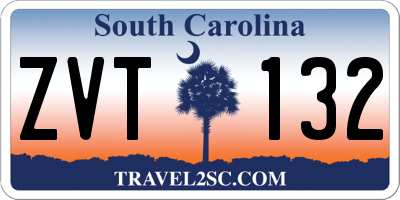 SC license plate ZVT132
