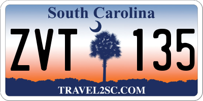 SC license plate ZVT135