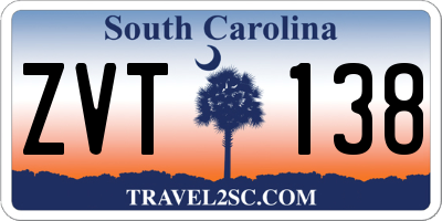 SC license plate ZVT138