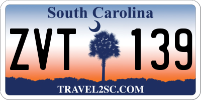 SC license plate ZVT139