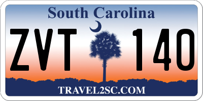 SC license plate ZVT140